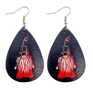 Gnome leather drop earrings